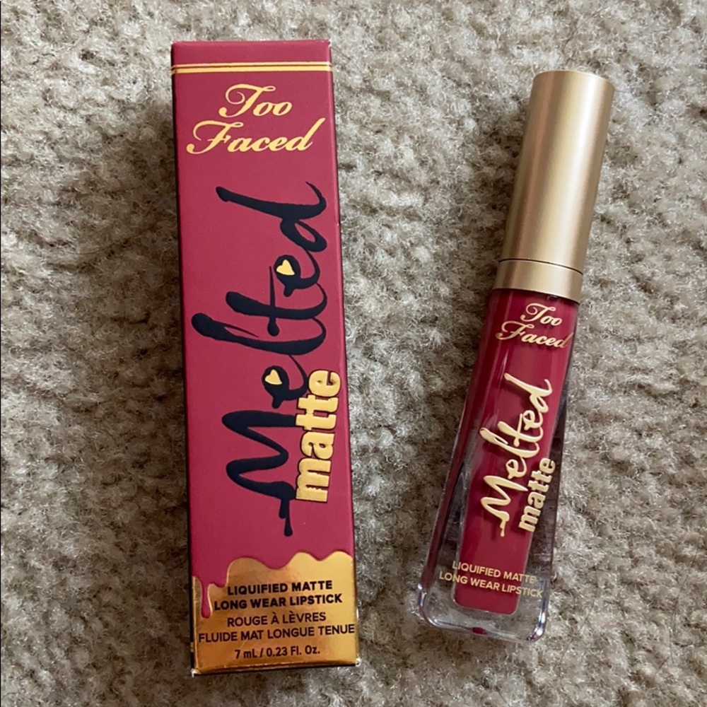 NEW too faced melted matte lipstick strawberry hil